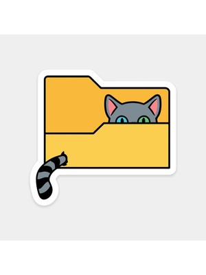 Klasördeki Kedi Sticker