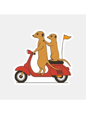 Motorcu Kermitler Sticker