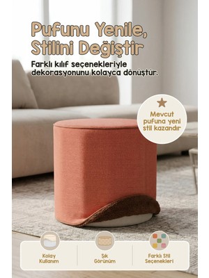 Hamur Çift Yönlü Çevir Puf Çift Taraflı Yıkanabilir Puf Bench Kılıfı Linen
