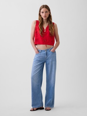 Gap Kadın Açık Mavi Low Rise Ultrasoft '90S Loose Jean Pantolon