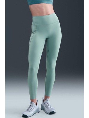 Nike Dri Fit Universa Hr 7/8 Tight Light Green Yüksel Bel Sıkılaştırıcı Kadın Antreman Taytı Açık Yeşil