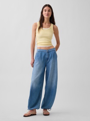 Gap Kadın Mavi Mid Rise Ultrasoft Horseshoe Jean Pantolon