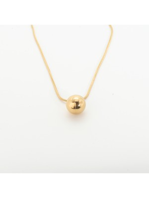 Biem Accessory Biem Büyük Top Detaylı Gold Çelik Kolye