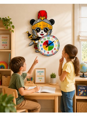 Karbonsoft Montessori Çocuk Odası Eğitici Duvar Saati