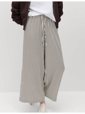 Marks & Spencer Viskon Desenli Geniş Paça Pantolon