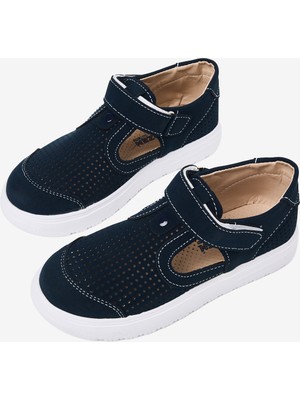Tonny Black Çocuk Unisex Lacivert Çoçuk Cırtlı Sandalet