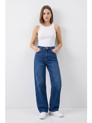 Rays Ara Mavi Yüksek Bel Baggy Jean 1061