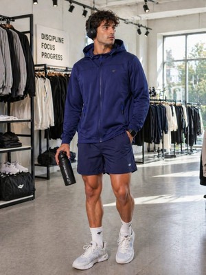 Crosstime  Erkek Lacivert Kapşonlu Sweatshirt