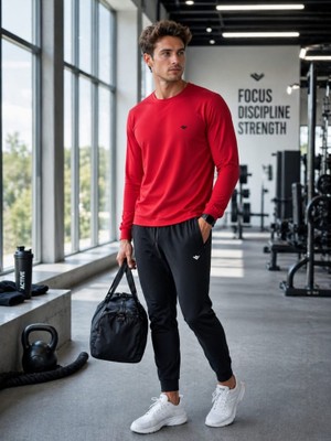 Crosstime  Erkek Kırmızı Spor Sweatshirt