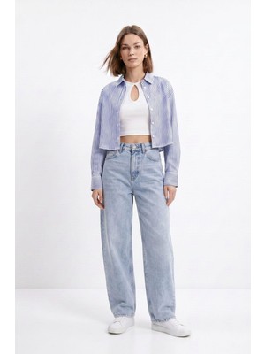 Rays Buzkar Yüksek Bel Baggy Jean 1061