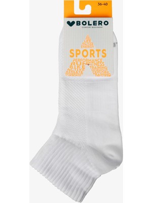 Bolero Kadın Dikişsiz Dry Fit Kısa Spor Çorap Beyaz