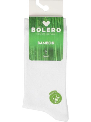 Bolero Kadın Dikişsiz Bambu Çorap Beyaz