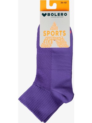 Bolero Kadın Dikişsiz Dry Fit Kısa Spor Çorap Mor