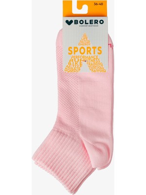 Bolero Kadın Dikişsiz Dry Fit Kısa Spor Çorap Pembe