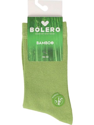 Bolero Kadın Dikişsiz Bambu Çorap Yeşil