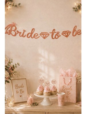 Party Express Kaligrafi Banner "bride To Be" - Roze