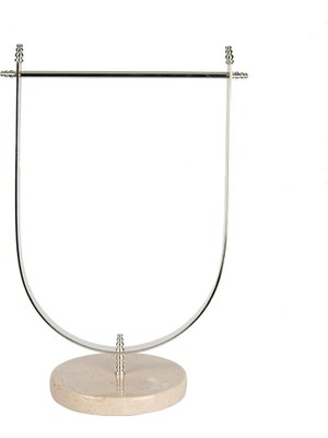 Miarik Design Mermer Tabanli Pirinç El Havluluk Bej Gümüş