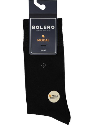Bolero Erkek Premium Dikişsiz 12'li Modal Çorap Siyah Noktalı Kare Desen