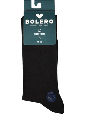 Bolero Erkek Dikişsiz Pamuk Çorap Düz Siyah