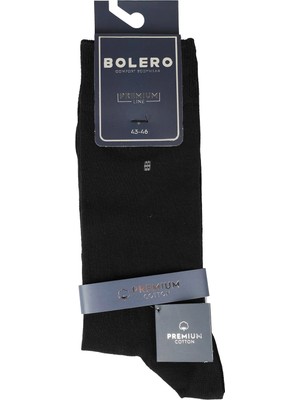 Bolero Erkek Premium Dikişsiz 12'li Pamuk Çorap Kare Siyah