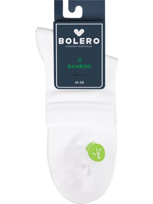 Bolero Erkek Premium Dikişsiz Bambu Kısa Konç Çorap Beyaz