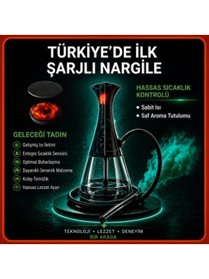Moryconcept Kömürsüz ve Akıllı Nargile E-Nargile Seti | Şarj Edilebilir, Taşınabilir, Çevre Dostu