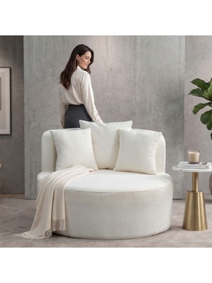 Edsy Home Mery Berjer Tekli Koltuk Beyaz