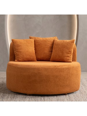 Edsy Home Mery Berjer Tekli Koltuk Turuncu