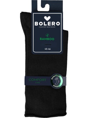 Bolero Erkek Premium Dikişsiz Roll Top Lastiksiz 12'li Bambu Çorap Siyah