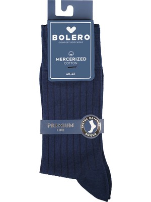 Bolero Erkek Premium Dikişsiz Merserize Çorap Lacivert