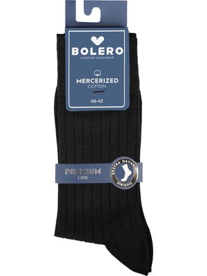 Bolero Erkek Premium Dikişsiz Merserize Çorap Siyah