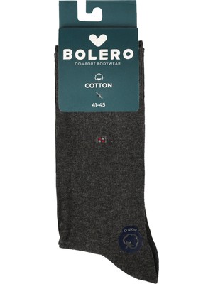 Bolero Erkek Dikişsiz Pamuk Çorap Nokta Kare Desen  Antrasit