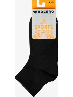 Bolero Erkek Dikişsiz Dry-Fit Kısa Spor Çorap Siyah