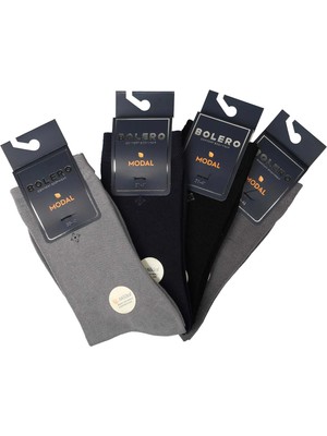 Bolero Erkek Premium Dikişsiz 12'li Modal Çorap Mix Asorti Noktalı Kare Desen