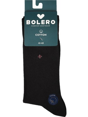 Bolero Erkek Dikişsiz Pamuk Çorap Simetri Desen Siyah