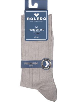 Bolero Erkek Premium Dikişsiz Merserize Çorap Gri