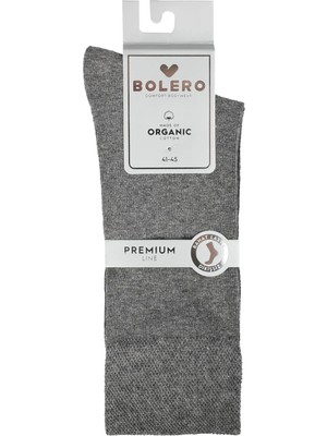 Bolero Erkek Rahat Lastikli Dikişsiz Organik Pamuk Çorap Antrasit