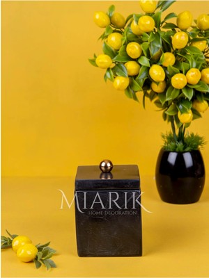 Miarik Design Dekoratif Mermer Kare Detaylı Pamukluk