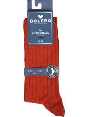 Bolero Erkek Premium Dikişsiz Merserize Çorap Kiremit
