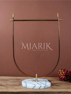 Miarik Design Mermer Tabanli Pirinç El Havluluk Leylak Gold