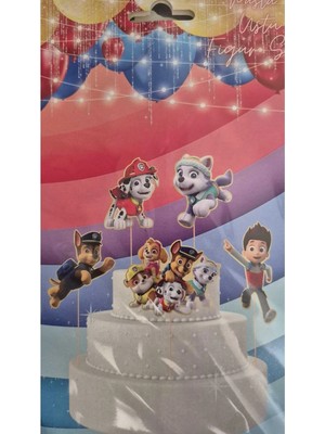 Umamiçe Paw Patrol Temalı Doğum Günü Pasta Süsü Seti - 5'li