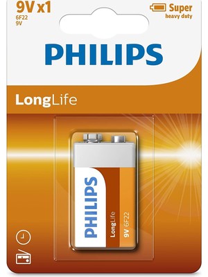 Philips 6F22L1B05 9V Çinko Pil Elektronik Oyuncaklar İçin Yüksek Performanslı Güç