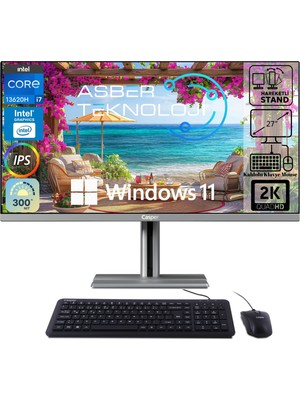 Casper Nirvana Aıo A870.1362-BF00A-V-G Intel Core I7-13620H 16GB Ram 1tb SSD 27" IPS Windows 11 Home Asbertech