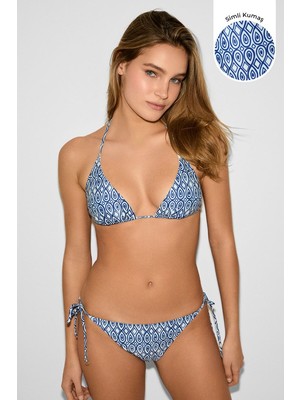 Kom Benia Retro Desenli Üçgen Bikini