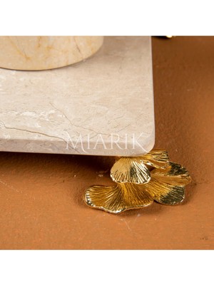 Miarik Design Dekoratif Bej Mermer Gınko Aksesuar Tepsı
