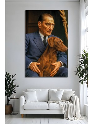 Parıltı Yayınları Mustafa Kemal Atatürk ve Köpeği Renkli Cam Tablo