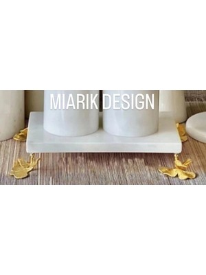Miarik Design Dekoratif Bej Mermer Gınko Aksesuar Tepsı