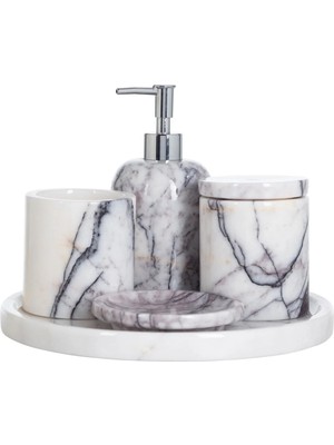 Miarik Design Dekoratif Mermer 5 Li Banyo Seti Takımı