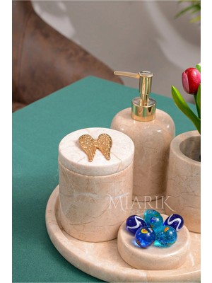 Miarik Design Dekoratifmermer Aksesuar Detaylı 5 Li Banyo Seti Takımı