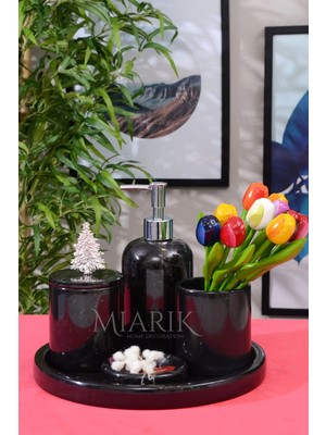 Miarik Design Dekoratif Mermer 5 Li Banyo Seti Takımı